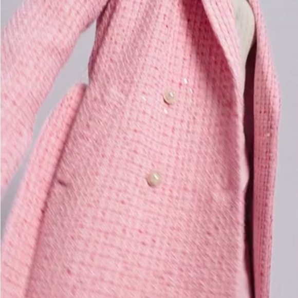 Motf Shein new 1 day sale. womens size large pink tweed with small sequins NEW! - Picture 2 of 11